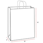 Eddie's Recycled Shopper Paper Bag - 16" x 6" x 19" - White - 100 Pack-White