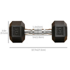 Soozier Rubber Dumbbells Weight Set - Total 20 lb - 10 lb Each - Dumbbell Hand Weight for Body Fitness Training-Hexagon shape design that helps to prevent the weights from rolling during your workout or while in storage 