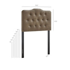 Modway Annabel Faux Leather Twin Headboard - Mushroom-Diamond Button Tufting
