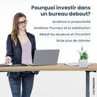 MotionGrey - Bureau assis-debout électrique à double moteur, réglable en hauteur, 140 po de largeur - Cadre noir-9