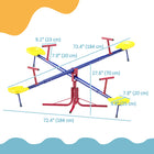 Outsunny Metal Kids 4-Seat Seesaw - Multicoloured-Smooth grip handles and comfortable molded plastic seats provide hours of fun 