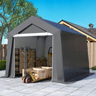Outsunny 10' x 10' Portable Shed - Dark Grey-Water and warp-resistant galvanized steel frame
