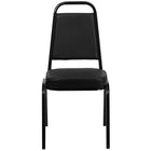 Flash Furniture - Chaise de banquet empilable de la série HERCULES à dossier trapèze en vinyle noir - Cadre noir - Paquet de 4-Dossier et siège rembourrés