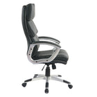 TygerClaw Modern High Back Leather Office Chair, 14.6" x 25.6" x 30.3", Black-Adjusts to your body in seconds with easy height control and smooth 360° swivel for perfect positioning