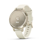 Garmin - Lily 2 Active Lunar Gold avec bracelet en silicone osseux-Comprenez votre corps grâce au score de sommeil, au suivi de la respiration, à la surveillance de l'énergie Body Battery™, au suivi du cycle menstruel et de la grossesse, au suivi de l'hydratation, au suivi du stress tout au long de la journée, à l'instantané de santé et à la surveillance de la fréquence cardiaque, y compris des alertes si votre fréquence cardiaque devient élevée ou faible (données présenté est destiné à être une estimation 