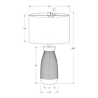 Monarch Specialties 27" H Contemporary Table Lamp - Cream Ceramic / Beige Shade-With a 5ft long transparent cord, this perfectly sized lighting accent can be set on an end or side table in your living room or home office, or on a bedside table for an elegant coastal look in a bedroom