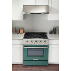 Kucht 30" KNG Series Pro Style Propane Gas Range - Stainless Steel/Green-Interchangeable oven door available in nine colors