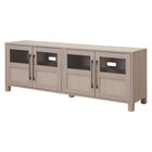 Hudson&Canal - Meuble TV Holbrook pour téléviseurs jusqu'à 75" - Blanc aulne-Le dessus a une capacité de poids de 75 lb, les étagères inférieures peuvent supporter 25 lb chacune