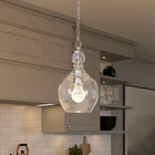 Hudson&Canal - Suspension Verona de 18 cm de large avec abat-jour en verre, Hudson&Canal, nickel brossé/transparent-8