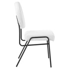 Modway Craft Upholstered Fabric Dining Side Chairs - Black/White-Comes Fully Assembled