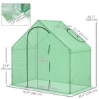 Outsunny 6'x3.3'x5.5' Walk-in Garden Greenhouse with Door & Window - Green PE Cover-Front zipped door and top window of the greenhouse shed for easy access and well air circulation 
