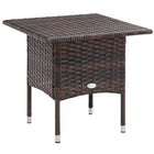 Outsunny 20" Patio Wicker Coffee Table with Plastic Board Underneath the Woven Tabletop - Mixed Brown-Classic design blends seamlessly with your patio, garden, or pool