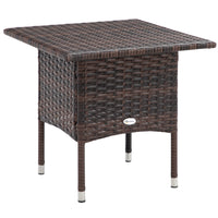 Outsunny - Table basse de patio en osier 20 po avec panneau en plastique sous le plateau tressé, brun mélangé-Le design classique s’harmonise parfaitement avec votre terrasse, jardin ou piscine  