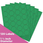 JAM Paper Round Circle Label Sticker Seals, 1 2/3 inch diameter, Green, 3 Sets of 120 (147627041g)-Green