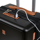 Champs Vintage Muse 3-Piece Luggage Set - Black/Tan-20" Case TSA Approved