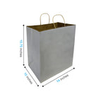Reliabag Paper Bags - Twist Handles - 14" W x 10" D x 15.75" H - Grey - 150 Pack-Re-enforced Twisted Twine Handles