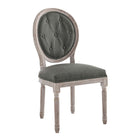 Modway Arise Vintage French Upholstered Fabric Dining Side Chair - Natural Grey-Vintage French Dining Side Chair