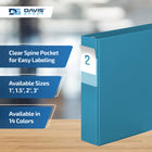 Davis Group Premium Economy Binder - D Ring - 2" - Turquoise Blue - 6 Pack-D Ring, Non-Locking