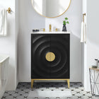 Modway Beau 24" Bathroom Vanity Cabinet - Black-Tapered Metal Legs