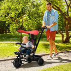 Qaba - Tricycle pour tout-petit 4 en 1 - rouge-Poignée poussoir amovible et réglable sur 3 niveaux 