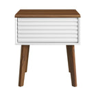 Modway Render End Table - Walnut White-Tapered Wood Legs