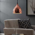 Modway - Dimple Or rose en forme de cloche de 6,5" Lumière suspendue-Abat-jour en acier or rose et plaque de plafond