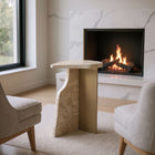 Zuo Surya Side Table - Beige-Dimensions: 11.0" L x 15.9" W x 24.0" H