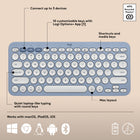 Logitech Pebble 2 Keyboard and Mouse Combo for Mac - Tonal Blue - English-Go for Longer: Get hours of use with the Bluetooth keyboard coming with a 3-year battery and the mouse with a 2-year battery , for worry-free usage, batteries included.