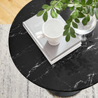 Modway Lippa 20" Round Faux Marble Side Table - Black-Non-Marking Felt Pad