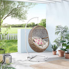 Modway Encase Outdoor Patio Rattan Swing Chair - Cappuccino Beige-Synthetic Rattan Weave