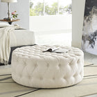 Modway Amour Upholstered Fabric Ottoman - Beige-Solid Wood and Plywood