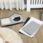 PawHut Large Cat Bed with Cushion and Scratching Pad - Grey-Scratching pad for your cat to sharpen their claws and satisfy their natural instincts 