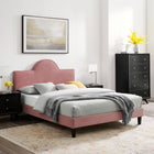 Modway Soleil Performance Velvet Twin Bed - Dusty Rose-Assembly Required