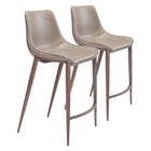 Zuo Magnus Counter Stool - Brown/Walnut - Set of 2-Ergonomic and supportive footrest