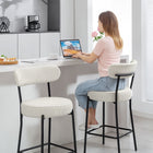 HOMCOM 27" Counter Height Bar Stools - Cream White - 2 Pack-Simple, modern style fits effortlessly into your kitchen or dining space
