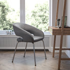 Flash Furniture Fusion Series Contemporary Leather Side Reception Chair - Grey-CA117 Fire Retardant Foam