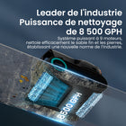Aiper - Robot nettoyeur de piscine sans fil tout-en-un Scuba X1 Pro MAX avec écrémage et filtration ultra-fine-Doté de 40 capteurs et d'un processeur quadricœur, le Scuba X1 Pro Max analyse votre piscine et identifie non seulement le fond et les parois, mais aussi les zones complexes comme la surface de l'eau, les pentes à 45° et les plateformes surélevées, pour un nettoyage personnalisé et adapté à la conception unique de votre piscine. De plus, il optimise l'efficacité du nettoyage grâce à des modèles en 
