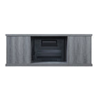 Manhattan Comfort Franklin 60" Modern Fireplace - Black and Grey - Set of 2-15" L x 60" W x 22" H