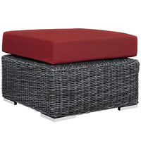 Modway Summon Outdoor Patio Sunbrella Ottoman - Canvas/Red-Long Lasting Sunbrella Fabric 