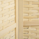 HOMCOM 4-Panel Bamboo Wave Freestanding Room Divider for Indoor Bedroom Office - Natural Wood-Material: Bamboo, Pine Wood
