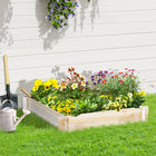 Outsunny Screwless Raised Garden Bed - 395" L x 395" W x 65" H - Natural-Easy to assemble, no screws required
