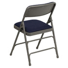 Flash Furniture – Chaise pliante en métal, série Hercules, triple entretoises incurvées et quatre charnières, marine, 4/paquet-Sièges rembourrés en tissu bleu marine