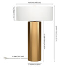 Hudson&Canal Wells 24" Tall Table Lamp with Fabric Shade - Brass/White-Clean with a soft, dry cloth and no harsh chemicals or abrasive cleaning materials