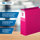 Davis Group Premium Economy Binder - D Ring - 3" - Pink - 6 Pack-D Ring, Non-Locking