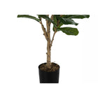 Monarch Specialties - Plante Artificielle - 47 po H - Arbre À Violons - Mis En Pot - Touche Réelle - Feuilles Vertes - Pot Noir-Aucun montage requis: Dimensions du produit: 27,5 po L x 19,75 po L x 47,25 po H