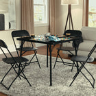 Flash Furniture Black Folding Card Table-130 lb. Distributed Weight Capacity