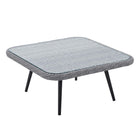 Modway Endeavor Outdoor Patio Wicker Rattan Square Coffee Table - Grey-Non-Marking Foot Caps