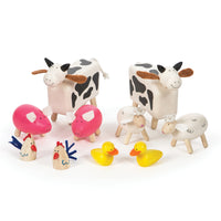 Bigjigs Toys - Animaux de la ferme en bois, lot de 10-Une excellente façon d'enseigner aux enfants des informations sur les animaux de la ferme, où ils vivent et le rôle qu'ils jouent à la ferme.