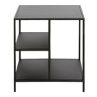 Hudson&Canal Winthrop 20"W Square Side Table with Metal Shelves - Blackened Bronze-Features a metal top and shelves