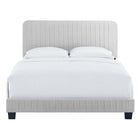 Modway Celine Channel Tufted Performance Velvet Full Bed - Light Grey-Performance Velvet Upholstery